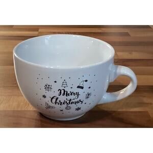 Bruntmor Merry Christmas White Large Coffee Mug Cup